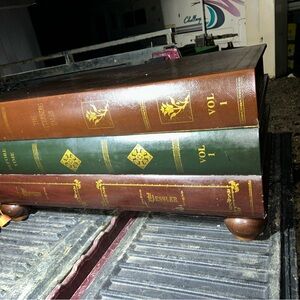 Vintage catterberg tales stacked book- Brown and Green